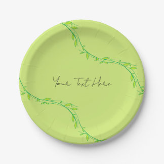 Green Garden Paper Plate
