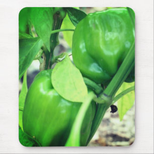 Green Garden Peppers Nature  Mouse Mat