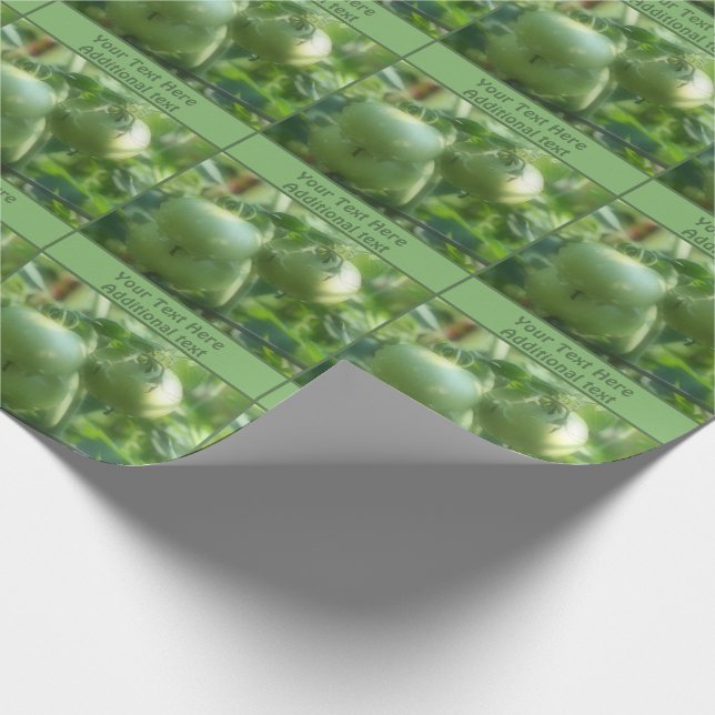 Green Garden Tomatoes On Vine Personalised Wrapping Paper (Corner)
