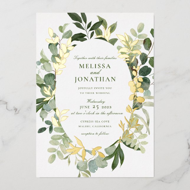 Green Garden Wedding Invitation  (Front)