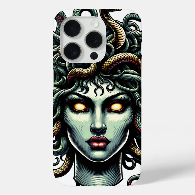 Green Gazing Medusa Head full of Snakes Case-Mate iPhone Case (Back)