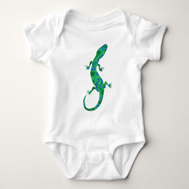 Green Gecko Baby Bodysuit (Front)