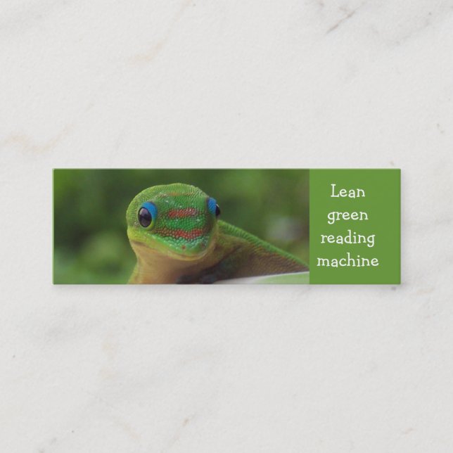 Green Gecko bookmark Mini Business Card (Front)