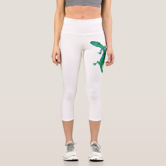 Green Gecko Capri Leggings (Front)