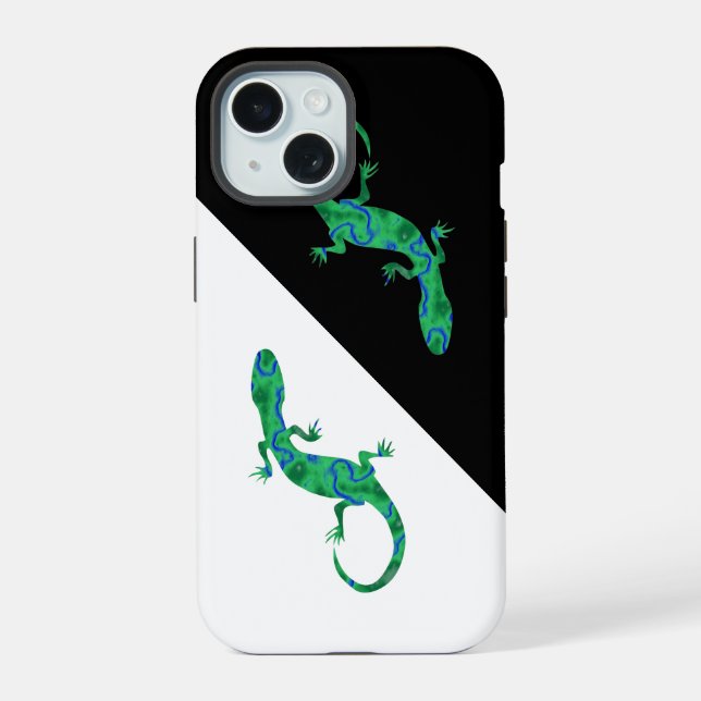 Green Gecko iPhone 15 Case (Back)