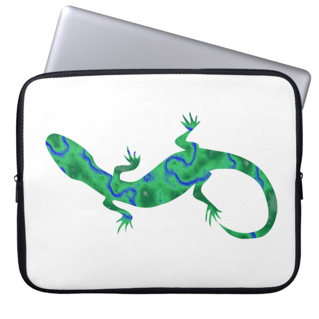 Green Gecko Laptop Sleeve (Front)