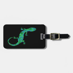 Green Gecko Luggage Tag