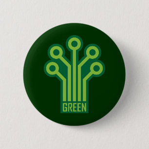 Green Geek 6 Cm Round Badge