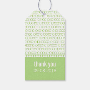 Green Geek Chic Binary Code Gift Tags