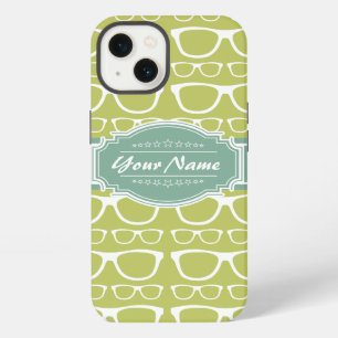 Green Geek Glasses Personalised iPhone 13 Case