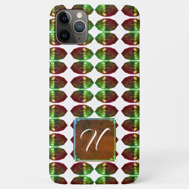 Green Gemstone iPhone case Marquise Monogram (Back)