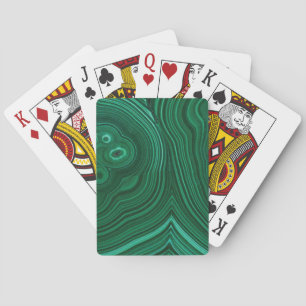 Green gemstone malachite natural stone  playing cards