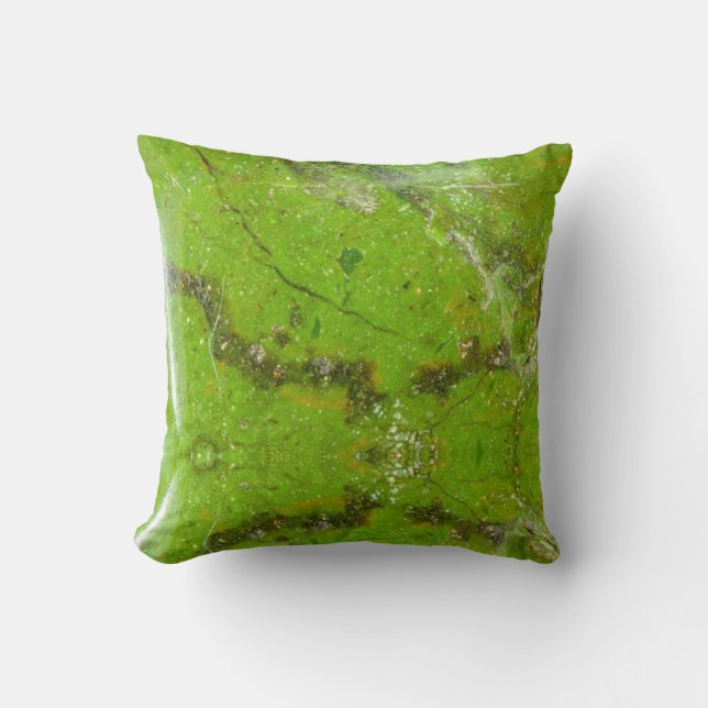 Green Gemstone Stone Texture Cushion Throw Pillow (Front)