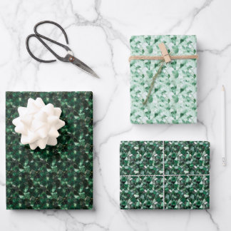 Green Gemstones  Wrapping Paper Sheet