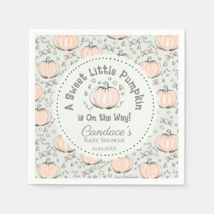 Green Gender Neutral Little Pumpkin Baby Shower Napkin
