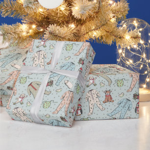 Green Gender Neutral Winter Christmas Wrapping Paper