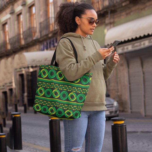 Green geo circles tote bag (Creator Uploaded)