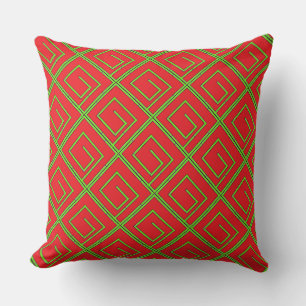 Green Geo Red     Cushion