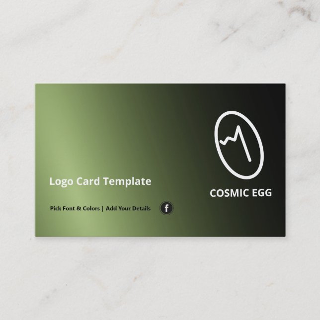 Green Geoglyph Cosmic Egg Symbol Logo Business Card (Front)