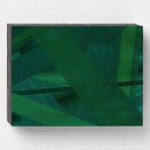Green Geometric Abstract Wood Art 