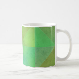 Green Geometric Art Triangle Pattern Coffee Mug