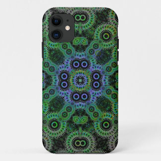 Green Geometric Cogs Pattern CaseMate iPhone 5 iPhone 11 Case