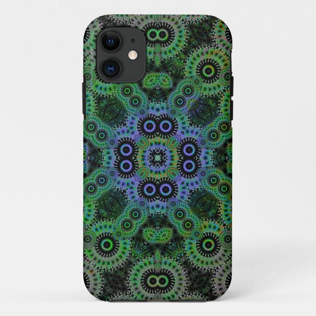 Green Geometric Cogs Pattern CaseMate iPhone 5 Case-Mate iPhone Case (Back)