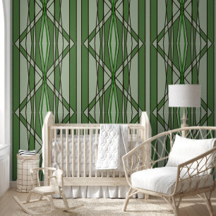 Green geometric design wallpaper