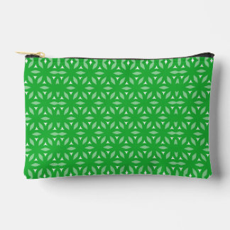 Green Geometric Floral Abstract Accessory Pouch