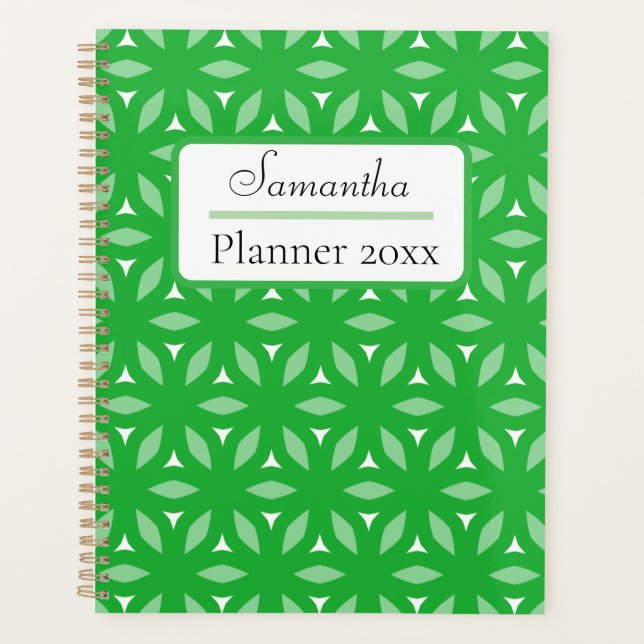 Green Geometric Floral Abstract Planner (Front)