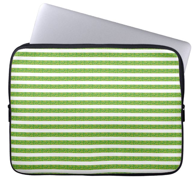 Green Geometric  Laptop Sleeve (Front)