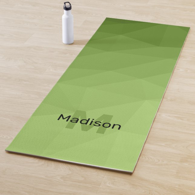 Green geometric mesh ombre pattern Monogram Yoga Mat (In Situ)