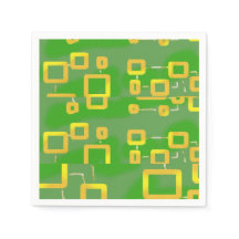 Green Geometric Paper Napkin