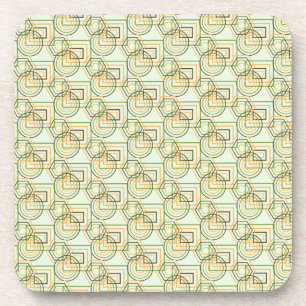 Green Geometric Pattern Coaster