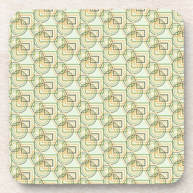 Green Geometric Pattern Coaster (Front)