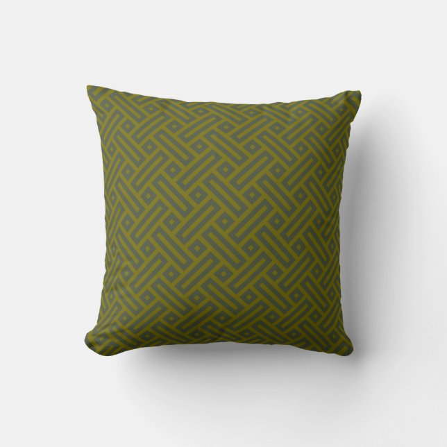 green geometric pattern cushion (Front)