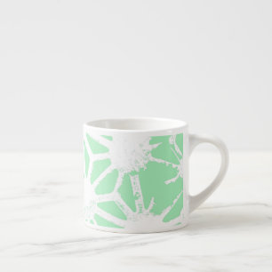 Green geometric pattern espresso cup