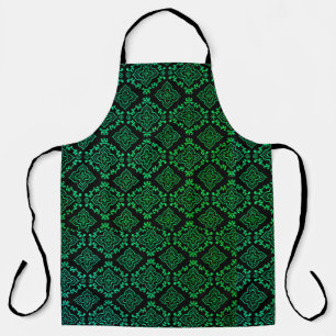 Green Geometric Pattern / Indian Print Apron