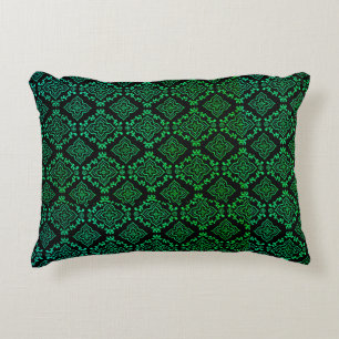 Green Geometric Pattern / Indian Print Decorative Cushion