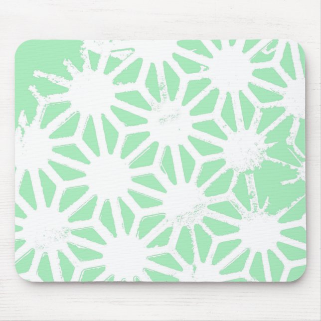 Green geometric pattern mouse mat (Front)