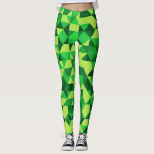 Green Geometric Pattern St Patrick's Day Leggings