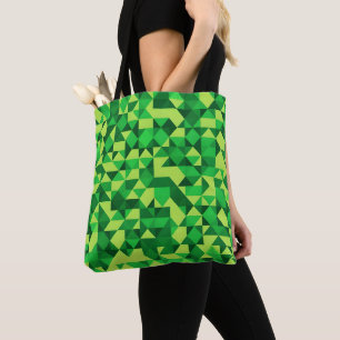 Green Geometric Pattern St Patrick's Day Tote Bag