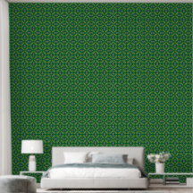 Green geometric pattern wallpaper