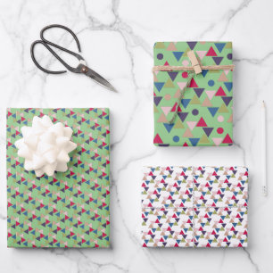 Green geometric pattern wrapping paper