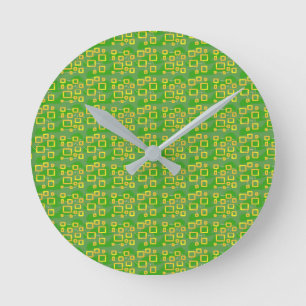 Green Geometric Round Clock
