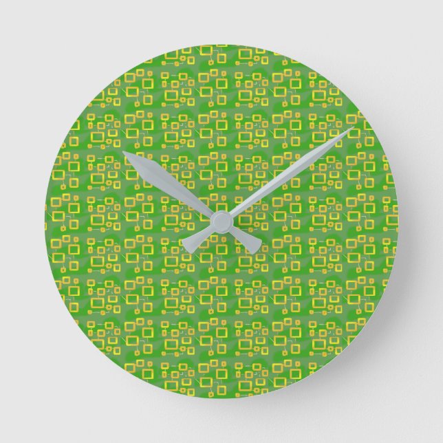 Green Geometric Round Clock (Front)