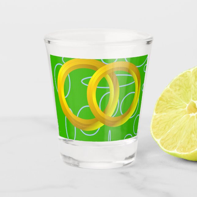 Green Geometric Shot glass (Front)