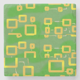 Green Geometric Stone Coaster