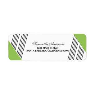 Green Geometric Stripe Address Labels