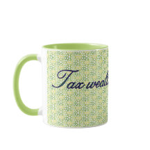 Green Geometric Tax Wealth, Statement Mug